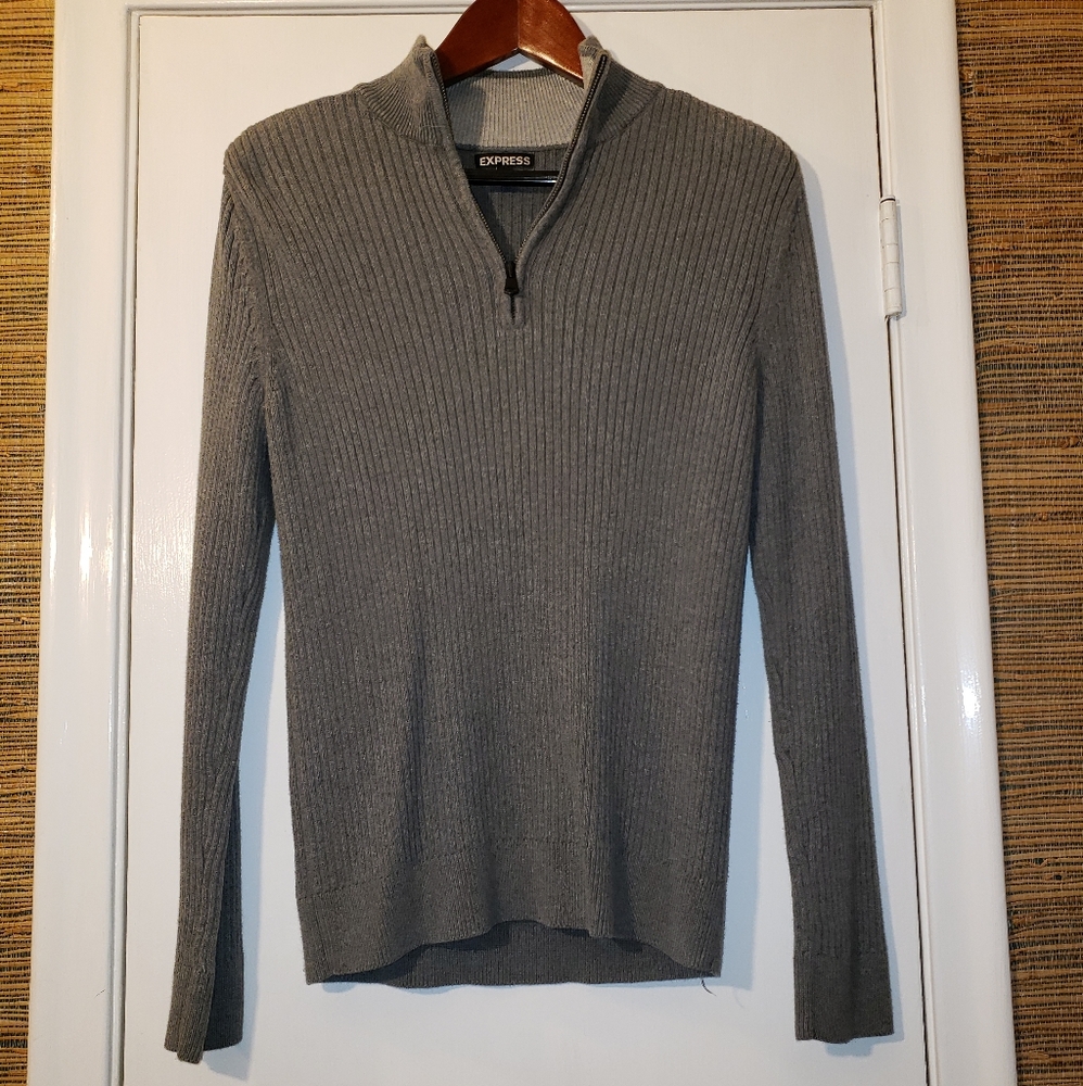 Express Womens Twist Knot Sweater Fleece Zip Up